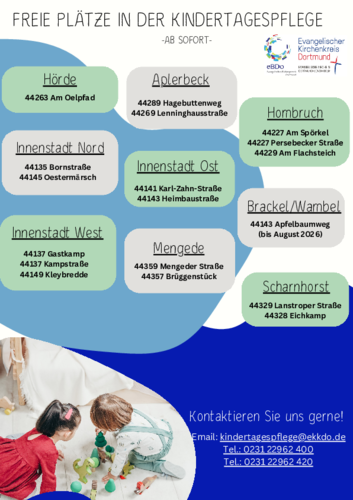Übersicht freier Plätze in der Kindertagespflege Juni 2026